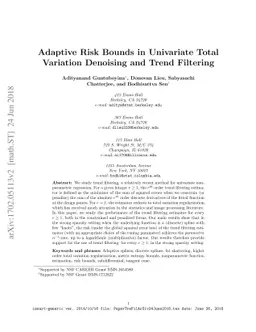 Adaptive Risk Bounds in Univariate Total Variation Denoising and Trend
  Filtering