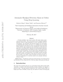 Automatic Handgun Detection Alarm in Videos Using Deep Learning