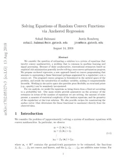 Solving Equations of Random Convex Functions via Anchored Regression
