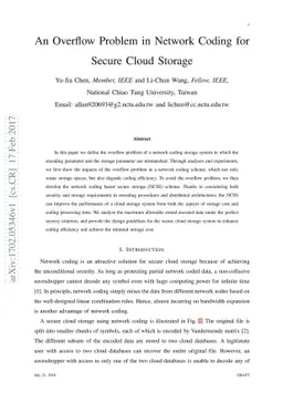 An Overflow Problem in Network Coding for Secure Cloud Storage