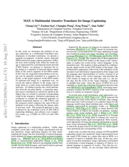 MAT: A Multimodal Attentive Translator for Image Captioning