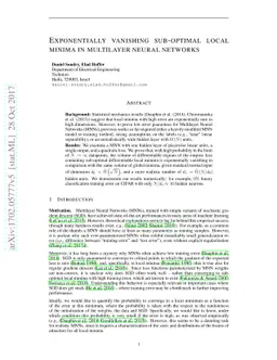 Exponentially vanishing sub-optimal local minima in multilayer neural
  networks