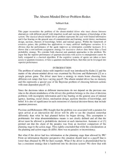 The Absent-Minded Driver Problem Redux