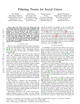 Filtering Tweets for Social Unrest