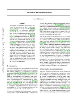 Convolution Aware Initialization