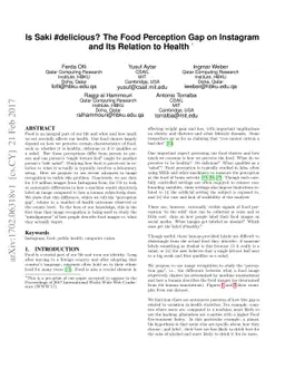 Is Saki #delicious? The Food Perception Gap on Instagram and Its
  Relation to Health
