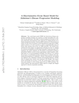 A Discriminative Event Based Model for Alzheimer's Disease Progression
  Modeling