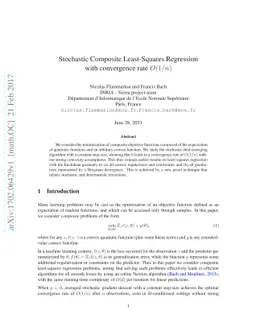 Stochastic Composite Least-Squares Regression with convergence rate
  O(1/n)