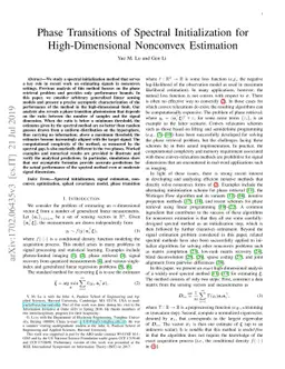 Phase Transitions of Spectral Initialization for High-Dimensional
  Nonconvex Estimation
