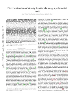 Direct estimation of density functionals using a polynomial basis
