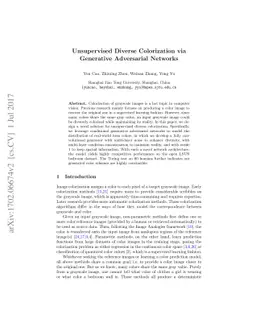 Unsupervised Diverse Colorization via Generative Adversarial Networks