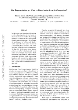 One Representation per Word - Does it make Sense for Composition?