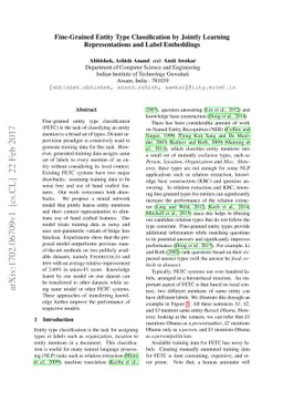 Fine-Grained Entity Type Classification by Jointly Learning
  Representations and Label Embeddings