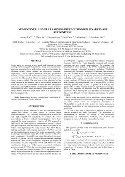 MomentsNet: a simple learning-free method for binary image recognition