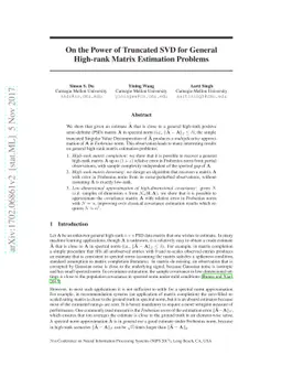 On the Power of Truncated SVD for General High-rank Matrix Estimation
  Problems