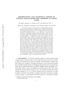 Distributions and Statistical Power of Optimal Signal-Detection Methods
  In Finite Cases