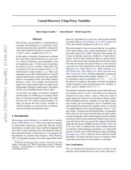 Causal Discovery Using Proxy Variables