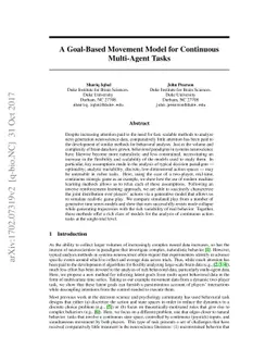 A Goal-Based Movement Model for Continuous Multi-Agent Tasks