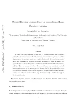 Optimal Bayesian Minimax Rates for Unconstrained Large Covariance
  Matrices