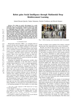 Robot gains Social Intelligence through Multimodal Deep Reinforcement
  Learning