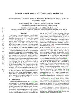 Software Grand Exposure: SGX Cache Attacks Are Practical
