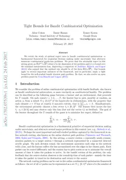 Tight Bounds for Bandit Combinatorial Optimization
