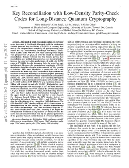 Key Reconciliation with Low-Density Parity-Check Codes for Long-Distance
  Quantum Cryptography