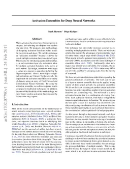 Activation Ensembles for Deep Neural Networks