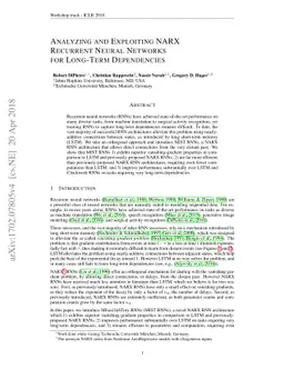 Analyzing and Exploiting NARX Recurrent Neural Networks for Long-Term
  Dependencies