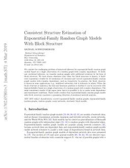 Consistent structure estimation of exponential-family random graph
  models with block structure