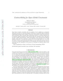 Contractibility for Open Global Constraints
