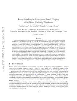 Image Stitching by Line-guided Local Warping with Global Similarity
  Constraint