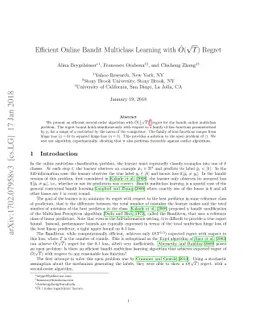 Efficient Online Bandit Multiclass Learning with $\tilde{O}(\sqrt{T})$
  Regret