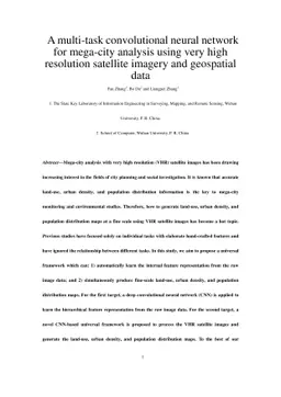 A multi-task convolutional neural network for mega-city analysis using
  very high resolution satellite imagery and geospatial data