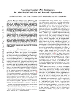 Analyzing Modular CNN Architectures for Joint Depth Prediction and
  Semantic Segmentation