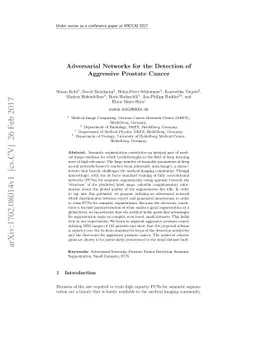 Adversarial Networks for the Detection of Aggressive Prostate Cancer