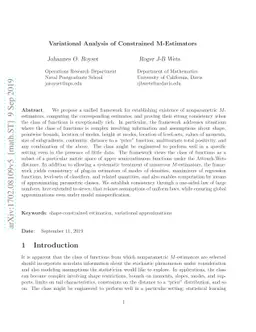 Variational Analysis of Constrained M-Estimators