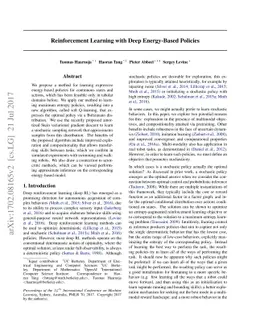 Reinforcement Learning with Deep Energy-Based Policies
