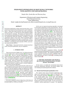 Fixed-point optimization of deep neural networks with adaptive step size
  retraining