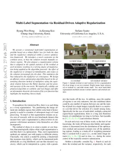 Multi-Label Segmentation via Residual-Driven Adaptive Regularization