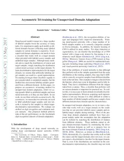 Asymmetric Tri-training for Unsupervised Domain Adaptation