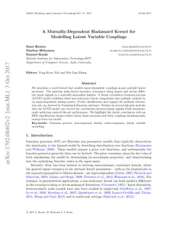 A Mutually-Dependent Hadamard Kernel for Modelling Latent Variable
  Couplings