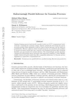 Embarrassingly Parallel Inference for Gaussian Processes