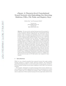 eXpose: A Character-Level Convolutional Neural Network with Embeddings
  For Detecting Malicious URLs, File Paths and Registry Keys