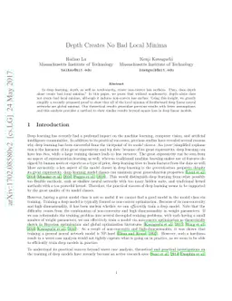 Depth Creates No Bad Local Minima