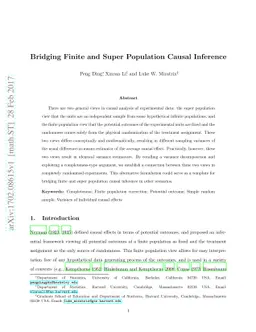 Bridging Finite and Super Population Causal Inference