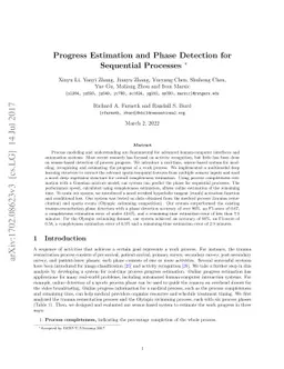Progress Estimation and Phase Detection for Sequential Processes