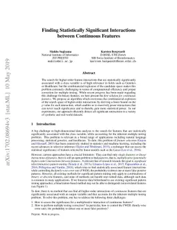 Finding Statistically Significant Interactions between Continuous
  Features
