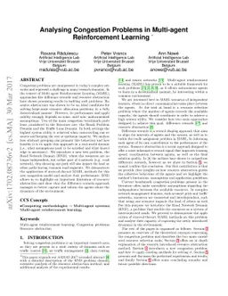 Analysing Congestion Problems in Multi-agent Reinforcement Learning