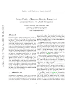 On the Futility of Learning Complex Frame-Level Language Models for
  Chord Recognition